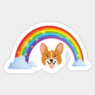 Rainbow corgi Sticker